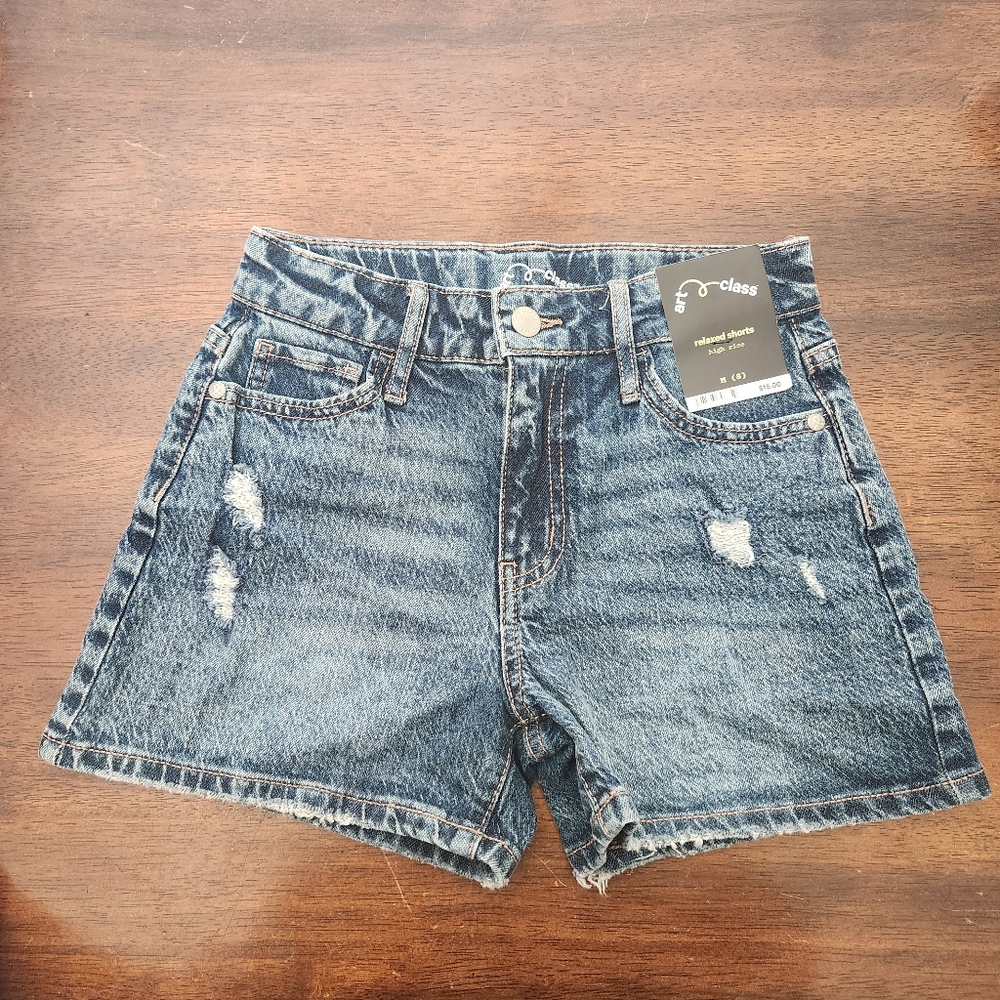 NWT Art Class Girls' Relaxed High Rise Jean  Denim Shorts  Medium 8
